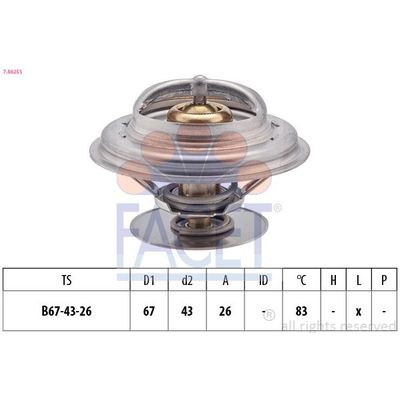 Termostat 83 °C  FACET 7.8625S