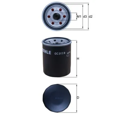Yağ Filtresi  Suzuki Kizashi (A6B)(2010->)  MAHLE OC 217/6
