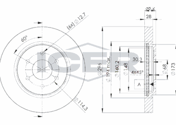 Fren Disk Ayna Ön Sağ ve Sol NAGAMA NBD-NI004  40206EB300 40206EB30A 40206-EB300