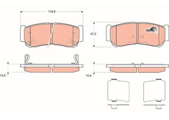 Fren Disk Balata Arka TRW GDB3419  583022BA20 583024AA00 58302-4AA00 58302-2BA20 583022BA00 58302-2BA00 583022BA40 58302-2BA40