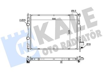 Su Radyatörü  KALE 363180  1770063B50 21400JD50B 21400-JD50B 21400JD50C 21400-JD50C 21400JD51B 21400-JD51B 21400JD50A 21400JD51C 21410JD50C 21410-JD50C