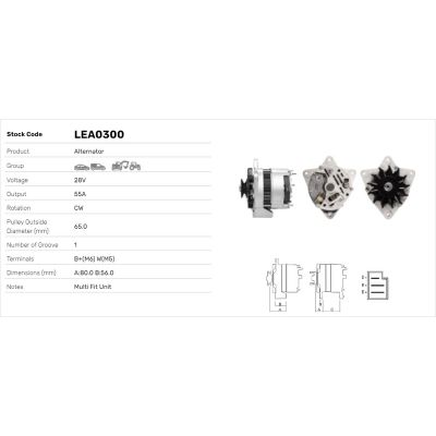 Alternatör  LUCAS ELEKTRIK LEA0300