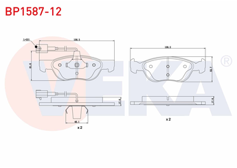 Fren Disk Balata Ön VEKA BP1587-12  