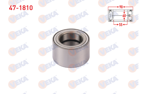 Teker Rulmanı Ön veya Arka Sağ veya Sol Nissan Interstar P.Van (12.2021->)  VEKA 47-1810