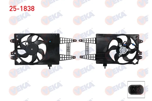 Radyatör Fan ve Motoru  Lancia Musa (184)(2004->)  VEKA 25-1838