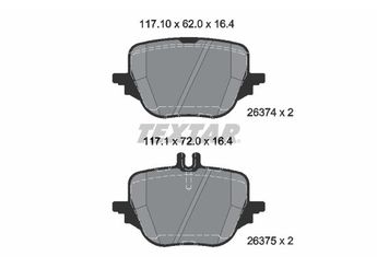 Fren Disk Balata Arka TEXTAR 2637401  A0004209305 4204103 0004204103 4204203 0004204203 4209305 0004209305 4209405 0004209405 4209505 0004209505 A0004204103 A0004204203 A0004209405 A0004209505