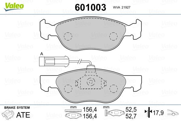 Fren Disk Balata Ön Fiat Punto (188) 3/5 Kapı (09.1999->)  VALEO 601003