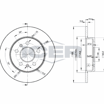 Fren Disk Ayna Arka Sağ ve Sol Renault Safrane (B54)(09.1996->)  MGA 50144