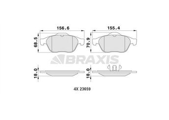 Fren Disk Balata Ön BRAXIS AA0111  410607716R 7701206747 7701207615 7701207977