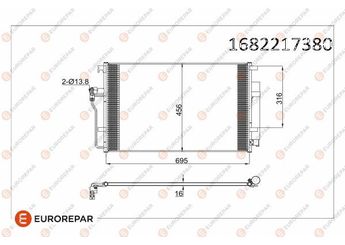 Klima Radyatörü  EUROREPAR 1682217380  1682217380 68013633AA 9065000054 9065000454 A9065000054 A9065000454 K68013633AA 2E0820413