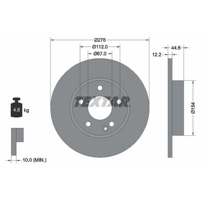 Fren Disk Ayna Ön Sağ ve Sol Mercedes A -Serisi (BM 169)(06.2004->)  TEXTAR 92131803