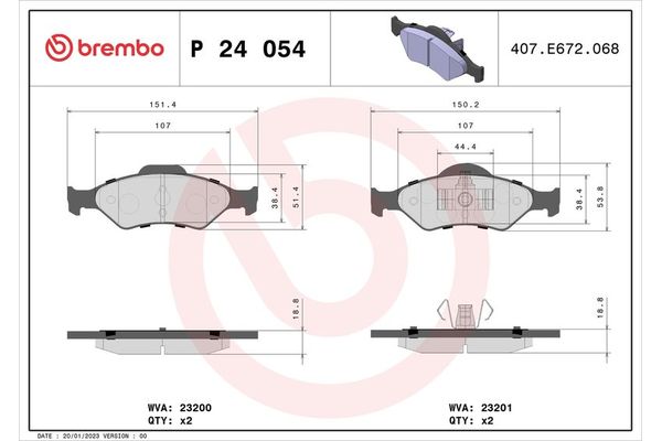 Fren Disk Balata Ön BREMBO P 24 054