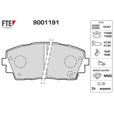 Fren Disk Balata Ön Kia Picanto (TA)(2011->)  FTE 9001191