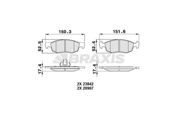 Fren Disk Balata Ön Fiat Doblo (119) Panorama (01.2001->)  BRAXIS AA0242