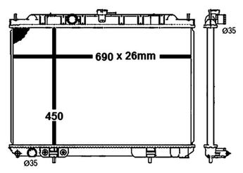 Su Radyatörü  MAHLE CR 1877 000S  171121253CF 171121253 CF 214608H900 214609H200 21460EQ30A 21460EQ30B