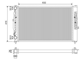 Su Radyatörü  VALEO 731537  16400 4B0121251G 8D0121251AT 8D0121251BJ 8D0121251E 8D0121251K 8D0121251P 8D0121251Q
