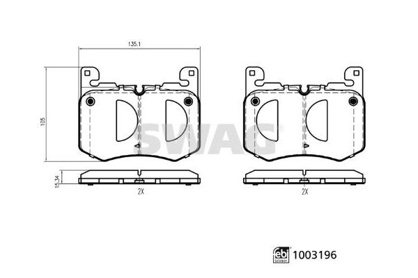 Fren Disk Balata Ön Land Rover Range Rover Velar (03.2017->)  SWAG 33 11 4318