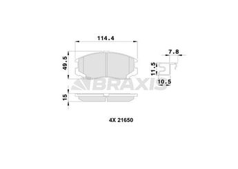 Fren Disk Balata Ön BRAXIS AB0250  4465B4040 MR389507 MR389508 MR389511 4465B4010 04465B4010 4465B4020 04465-B4020 4465B4030 04465B4030 449187401000 0449187401000 449187403000 0449187403000 MR389512 MB928461 MB928463 PW891172
