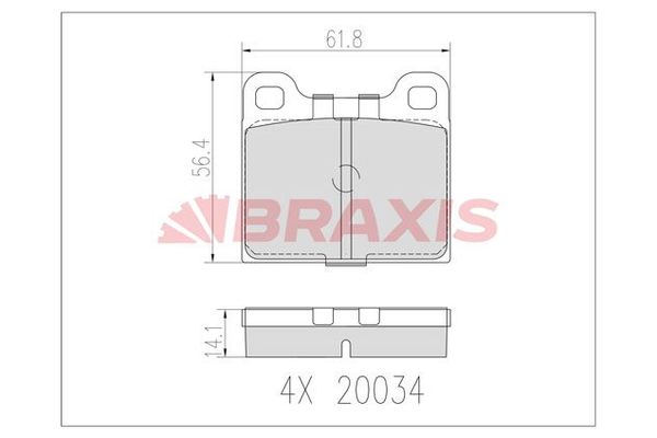 Fren Disk Balata Arka Opel Monza A (1978->)  BRAXIS AB0603