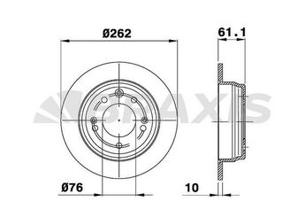 Fren Disk Ayna Arka Sağ ve Sol BRAXIS AE0129  584111H300 58411-1H300 584111H100