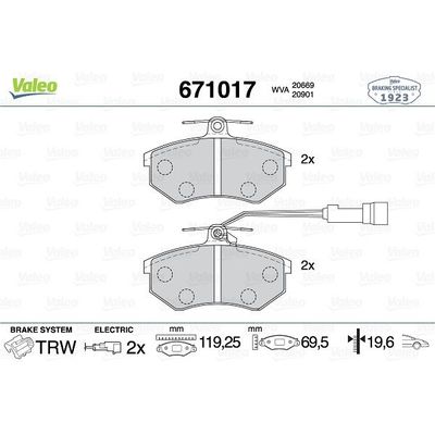 Fren Disk Balata Ön Audi 100 Avant (445)(05.1983->)  VALEO 671017