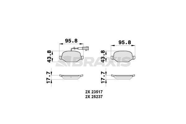 Fren Disk Balata Arka Alfa Romeo MiTo (145)(2008->)  BRAXIS AB0270