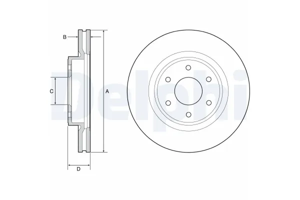 Fren Disk Ayna Ön Sağ ve Sol Nissan Navara (D23M)(12.2015->)  DELPHI BG4941