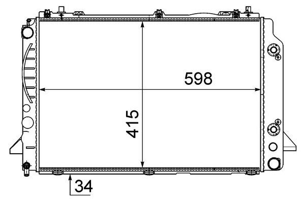 Su Radyatörü  Audi 80 (08.1991->)  MAHLE CR 416 000S