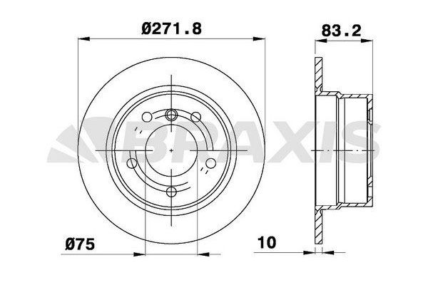Fren Disk Ayna Arka Sağ ve Sol BMW Z3 Serisi Coupe (E36)(1998->)  BRAXIS AD0990