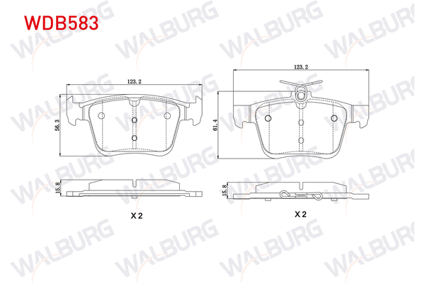Fren Disk Balata Arka Volkswagen Golf VII (5G1/BE1)(09.2012->)  WALBURG WDB583