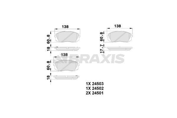Fren Disk Balata Ön Kia Sportage (QL)(2016->)  BRAXIS AB0223