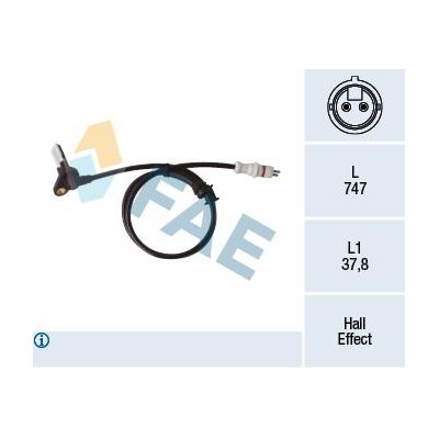 Abs Sensörü Arka Sağ Renault Kangoo (F/KC0)(03.2003->)  FAE 78413