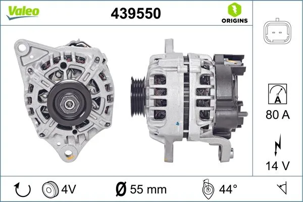 Alternatör  Nissan Micra C+C (CK12E)(06.2005->)  VALEO 439550