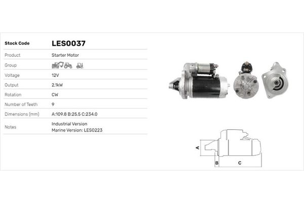 Marş Dinamosu  LUCAS ELEKTRIK LES0037