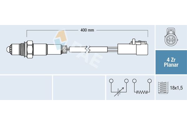 Oksijen (Lambda) Sensörü  Ford Transit P.Van Orta boy Şasi (FY)(2000->)  FAE 77171