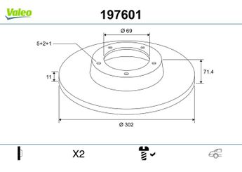 Fren Disk Ayna Arka Sağ ve Sol VALEO 197601  584112W010 584112P000 58411-2P000 58411-2W010