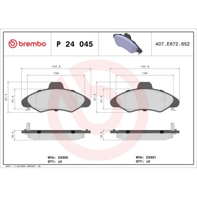 Fren Disk Balata Ön BREMBO P 24 045