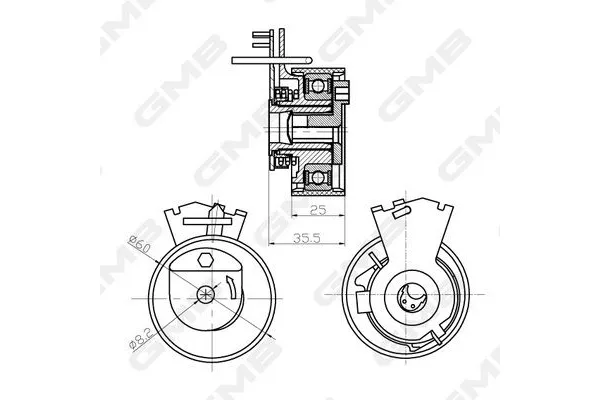 Triger Gergi Rulmanı  Citroen C3 (09.2009->)  GMB GTB0110