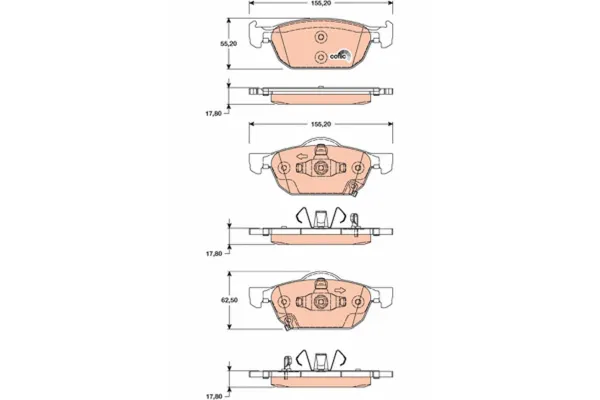 Fren Disk Balata Ön Honda Accord (CU)(06.2008->)  TRW GDB3476
