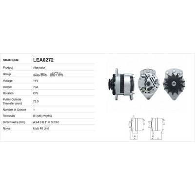 Alternatör  LUCAS ELEKTRIK LEA0272