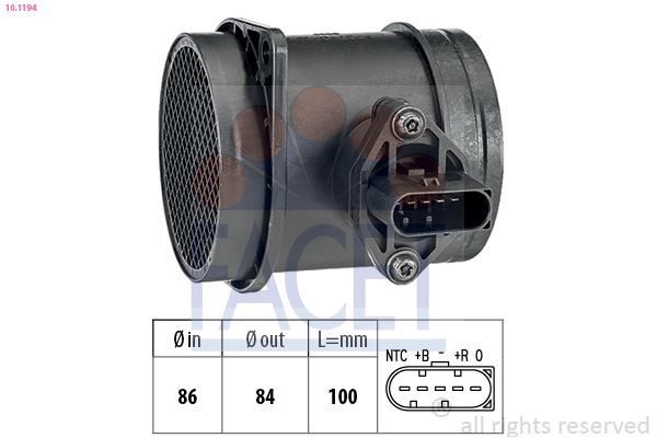 Hava Debimetresi  Volkswagen Phaeton (3D2/3D8)(05.2002->2007)  MAGNETI MARELLI 259003458800