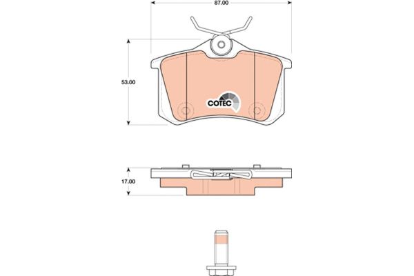 Fren Disk Balata Arka Volkswagen Polo VI (AW1)(08.2017->2021)  TRW GDB1813