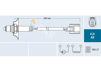 Oksijen (Lambda) Sensörü  NGK 91485  LFG1188G1A LFG1-18-8G1 A