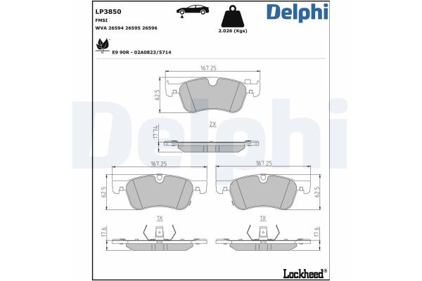 Fren Disk Balata Ön Renault Austral (07.2022->)  DELPHI LP3850