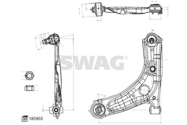 Salıncak Ön Alt Sol Peugeot 108 TOP (03.2014->)  SWAG 33 11 0144