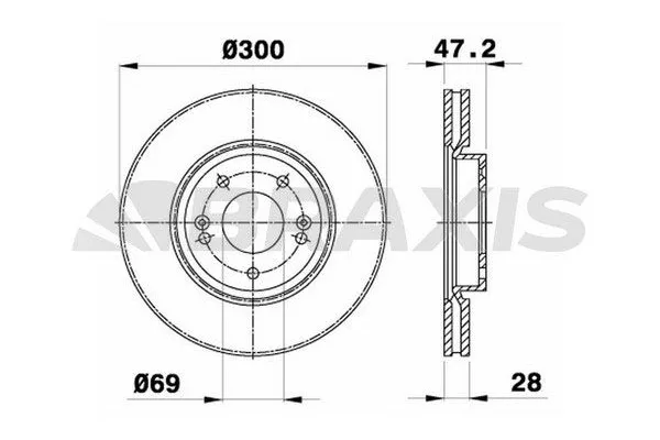 Fren Disk Ayna Ön Sağ ve Sol Hyundai i40 (VF)(2012->)  BRAXIS AE0152