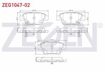 Fren Disk Balata Arka ZEGEN ZEG1047-02   446605010 446605020 V9118B039 04466 05010 04466-05010 0446605010 0446605020 446628110 0446628110 446658010 04466 58010 04466-58010 0446658010