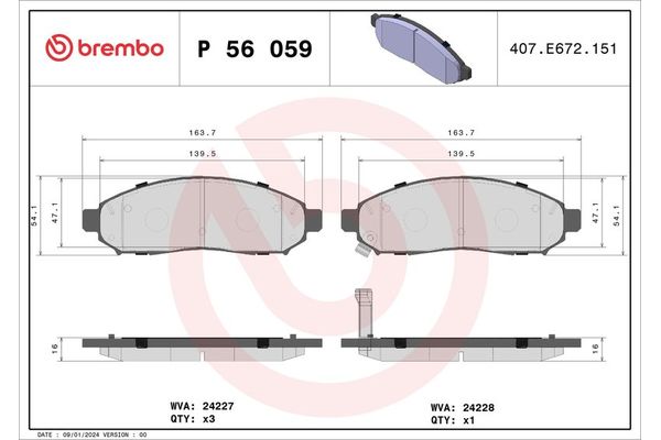 Fren Disk Balata Ön BREMBO P 56 059