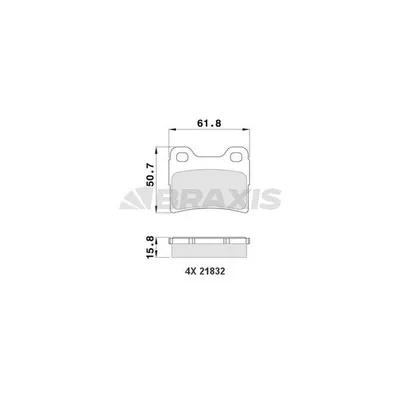 Fren Disk Balata Arka Kia Sephia (1993->)  BRAXIS AA0150