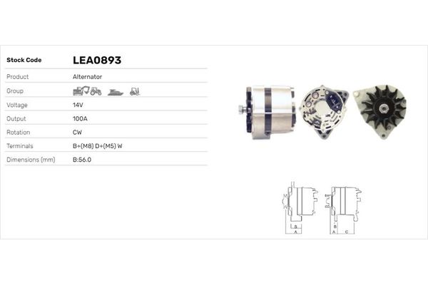 Alternatör  LUCAS ELEKTRIK LEA0893